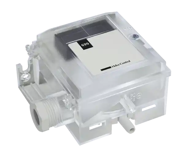 Transmisor de presión diferencial 699 p:0..50Pa, in: 24VDC, Out 4-20mA 699.910225110 HubaControl