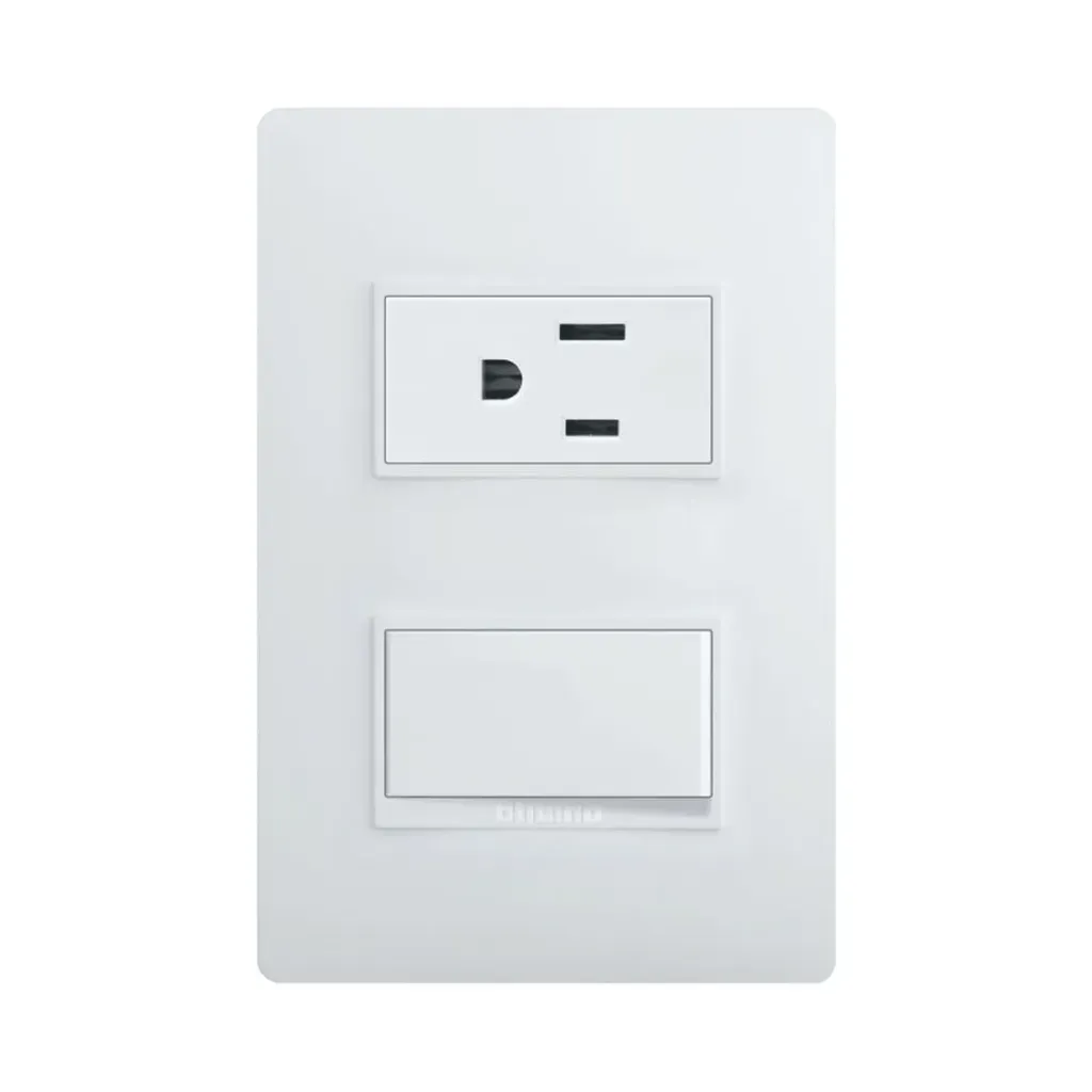 [AE2231EBL127] Interruptor mixto simple mas enchufe blanco Bticino
