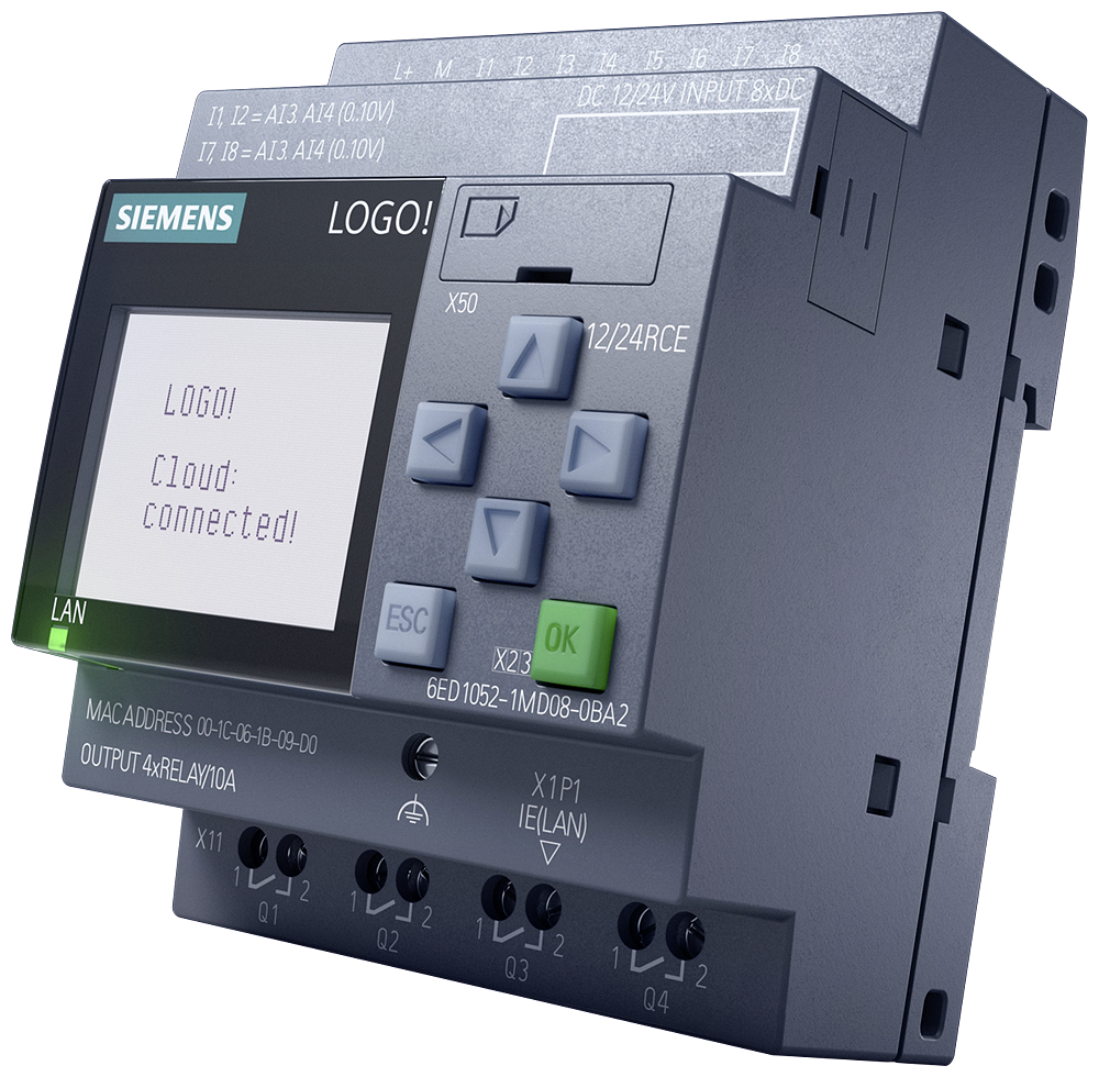 LOGO! 12/24RCE – PLC LOGO! 8 – 8 DI / 4 AI – 4 DO Relé – 12/24 V DC – Ethernet Siemens
