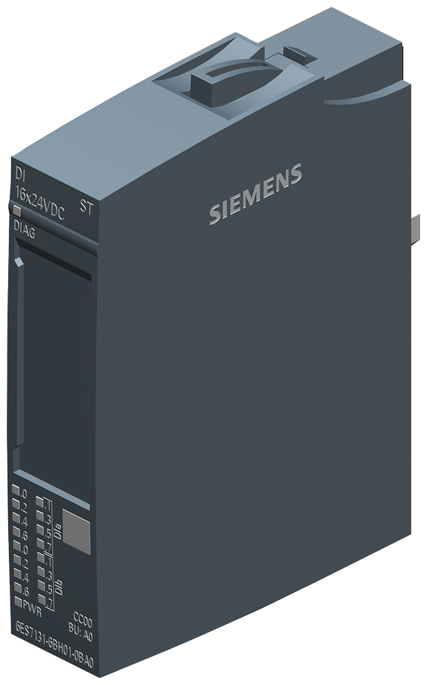 Módulo 16 DI a 24VDC. Requiere unidad base BU A0. 6ES7131-6BH01-0BA0 Siemens