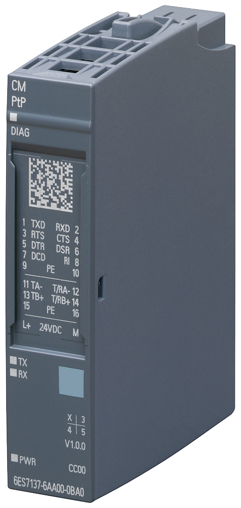 [6ES7137-6AA01-0BA0] Simatic ET 200SP, módulo de comunicación CM PTP, conexión serie RS-422, RS-485 Y RS-232, Freeport 3964(R), USS, maestro Modbus RTU 6ES7137-6AA01-0BA0