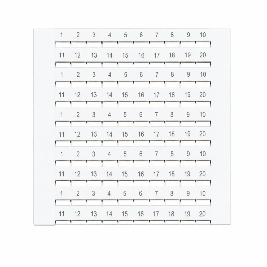 [TMB6.2-100/XXX] Placa de etiquetas de borneras con numeracion (100 etiquetas) Tamaño 6.2