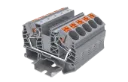 Bornera 2 puntos de conexión gris 20-4 AWG con tecla de accionamiento SUPU