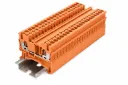 Bornera de paso 2 puntos de conexión naranja 26-12AWG 24A con tecla de accionamiento SUPU