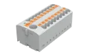 Bornera de distribucion 19 puntos de conexion gris 24-14 AWG 24A con tecla de accionamiento SUPU