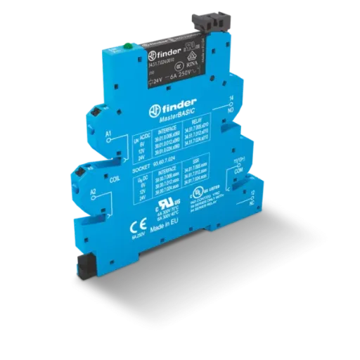 RELE INTERFACE ELECTROMECANICO 24VAC/DC 1CO PUSH-IN 390100240060 FINDER