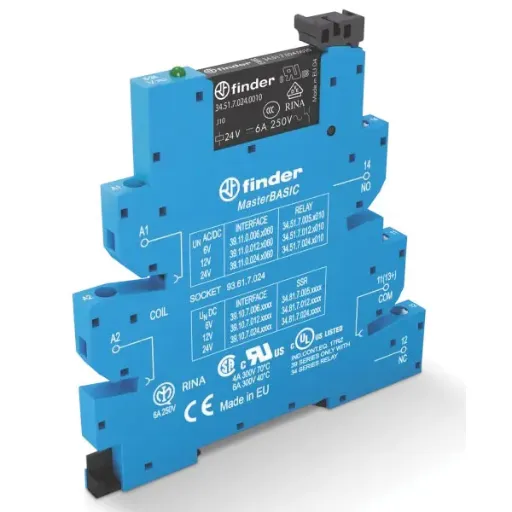 RELE INTERFACE ELECTROMECANICO 24VAC/DC 1CO TORNILLO 391100240060 FINDER