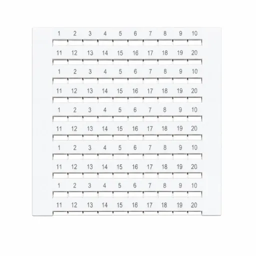 Placa de etiquetas de borneras con numeracion (50 etiquetas) Tamaño 8.2