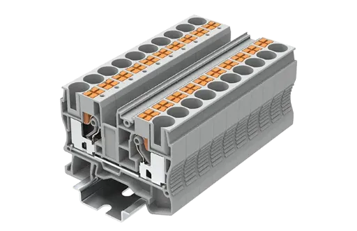Bornera 2 puntos de conexión gris 20-6 AWG 60A con tecla de accionamiento SUPU