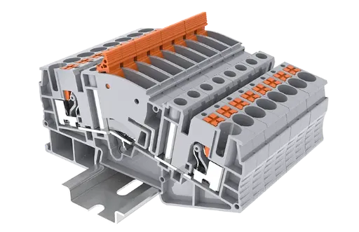 Bornera seccionable cortocircuitable conexion push-in calibre 20-10AWG SUPU